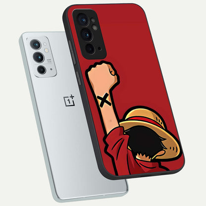  Luffy X Spirit phone case For OnePlus 9RT showing premium glass back cover with detailed artwork