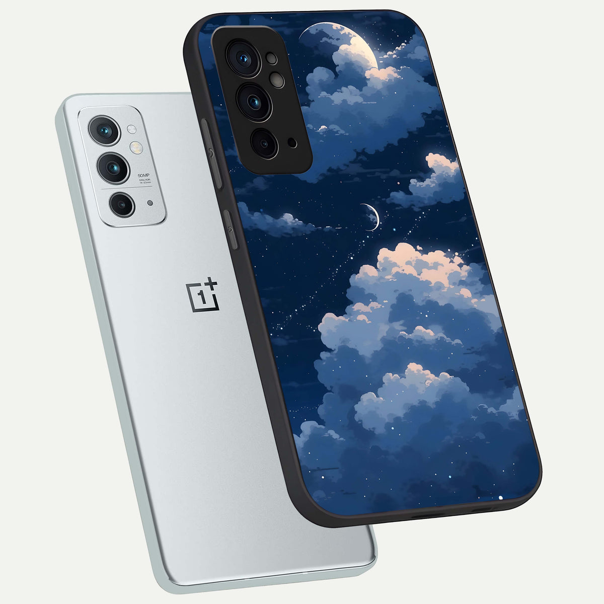  Moon Dream Haze phone case For OnePlus 9RT showing premium glass back cover with detailed artwork