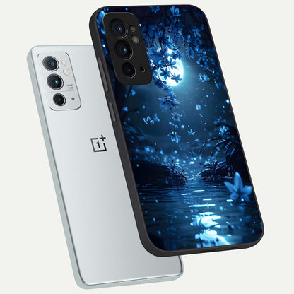  Moonlight Petal Dream phone case For OnePlus 9RT showing premium glass back cover with detailed artwork