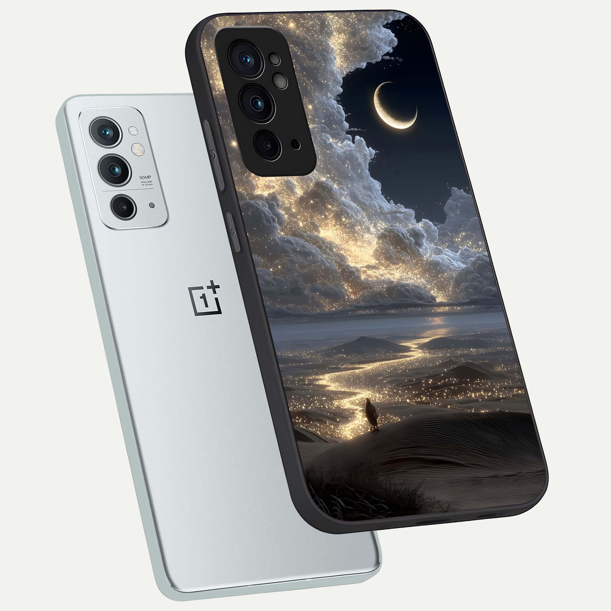  Moonlight Spark Path phone case For OnePlus 9RT showing premium glass back cover with detailed artwork