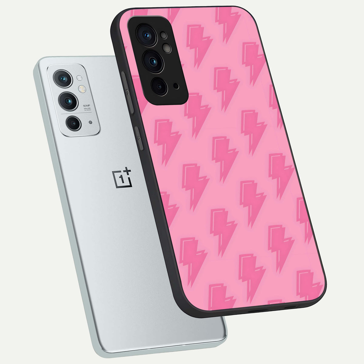 Pink Moo Magic phone case For OnePlus 9RT showing premium glass back cover with detailed artwork
