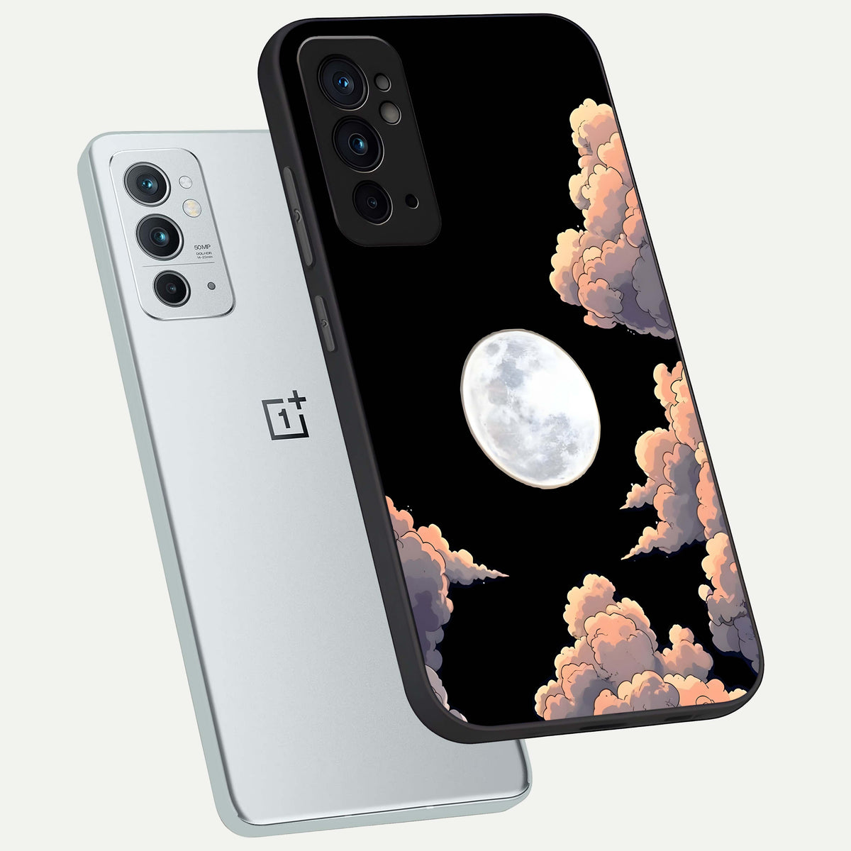  Shade Cloud Moon phone case For OnePlus 9RT showing premium glass back cover with detailed artwork