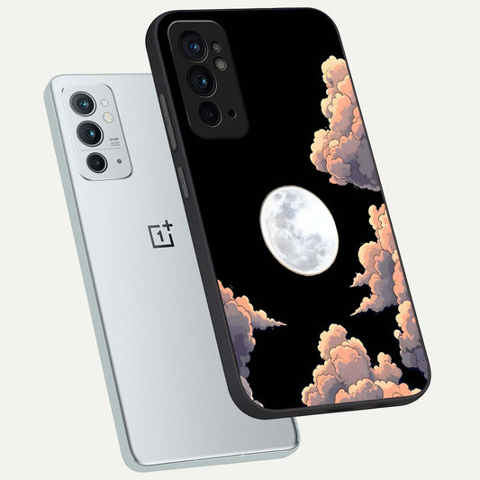  Shade Cloud Moon phone case For OnePlus 9RT showing premium glass back cover with detailed artwork