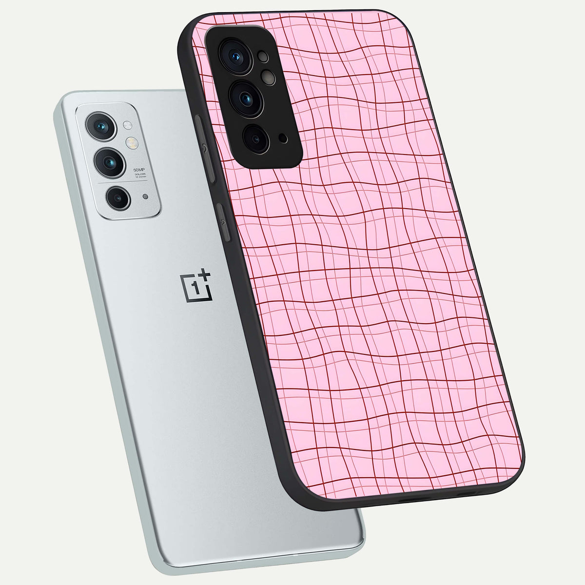  Soft Grid Bliss phone case For OnePlus 9RT showing premium glass back cover with detailed artwork