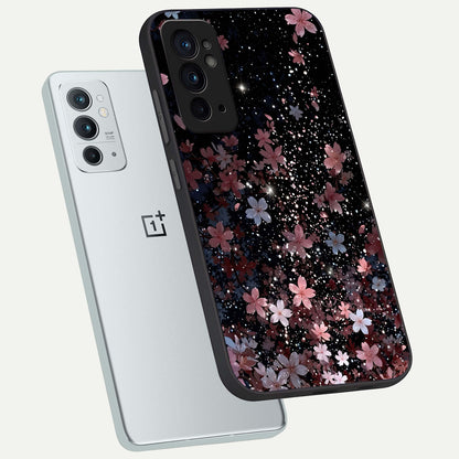  Starlit Flower Dreams phone case For OnePlus 9RT showing premium glass back cover with detailed artwork