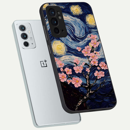  Van Gogh Scenery phone case For OnePlus 9RT showing premium glass back cover with detailed artwork