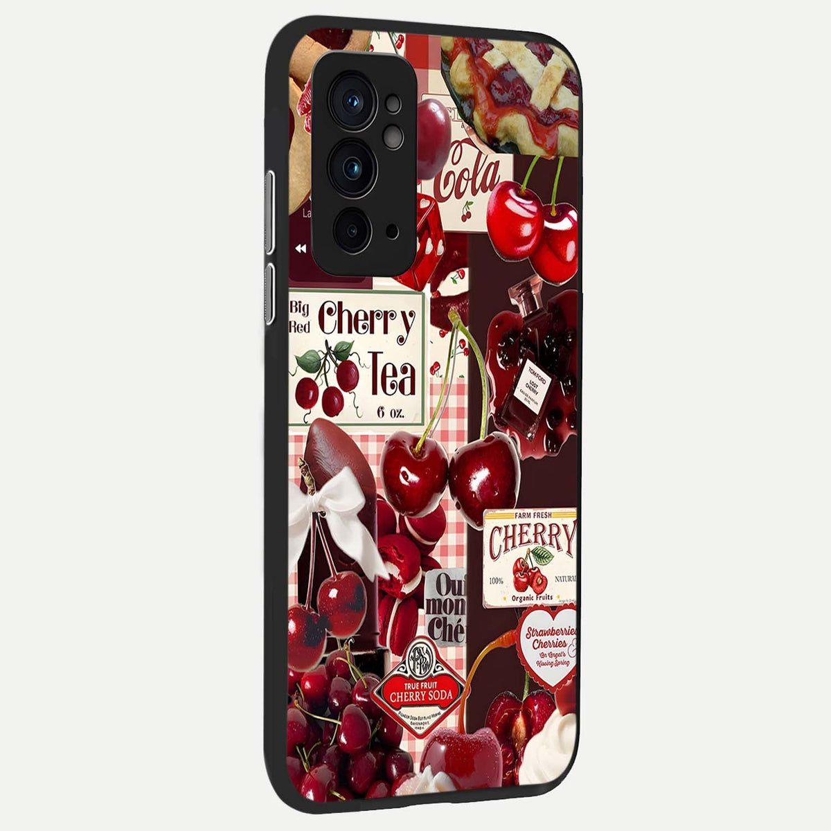  Aesthetic Cherry Tea back cover For OnePlus 9RT slim fit glass case with vibrant aesthetic design