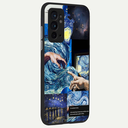  Aesthetic Vando Hands back cover For OnePlus 9RT slim fit glass case with vibrant aesthetic design