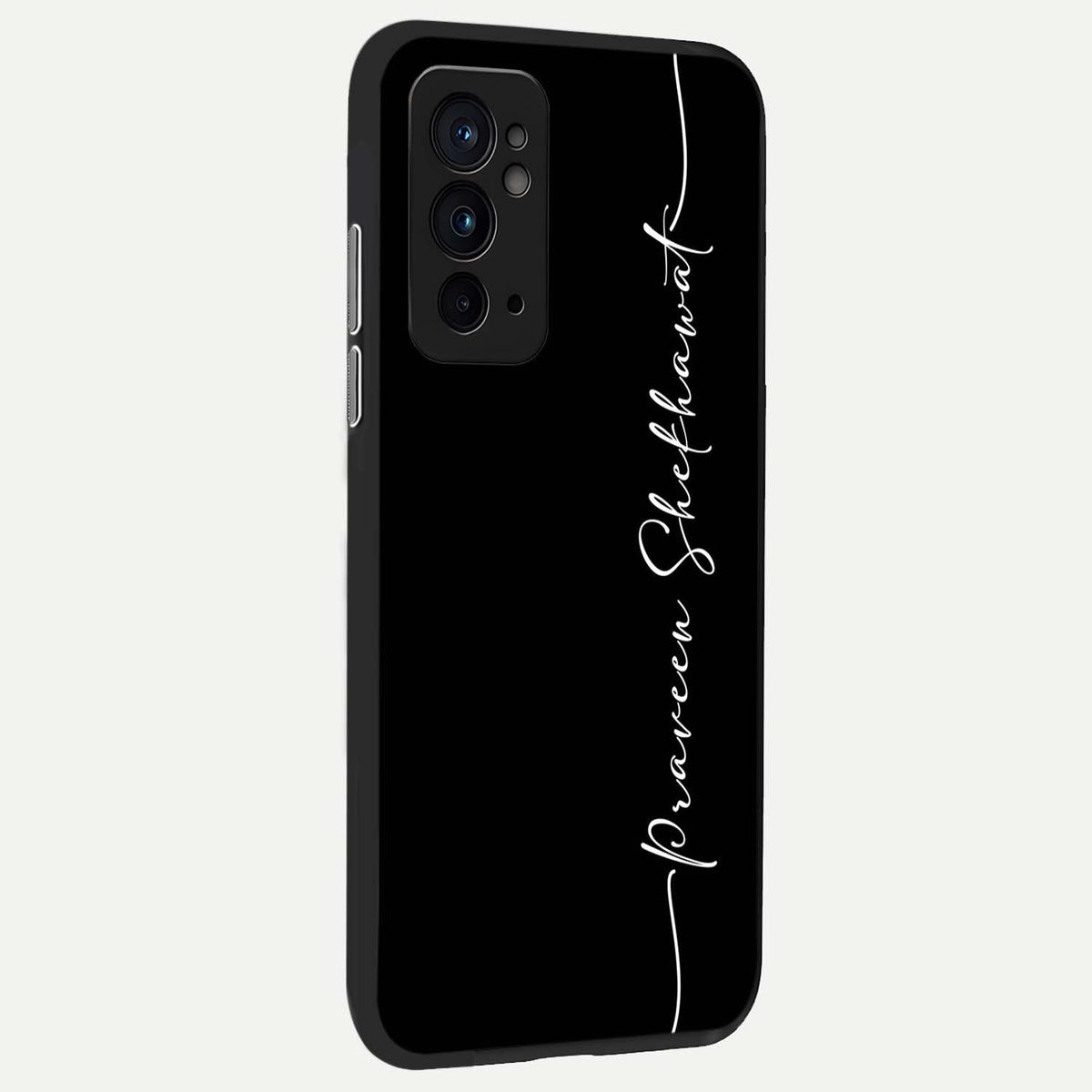 Black Tune Custom Name back cover For OnePlus 9RT slim fit glass case with vibrant aesthetic design