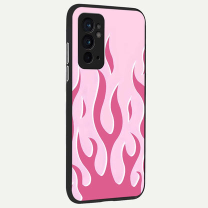  Blush Flame Energy back cover For OnePlus 9RT slim fit glass case with vibrant aesthetic design