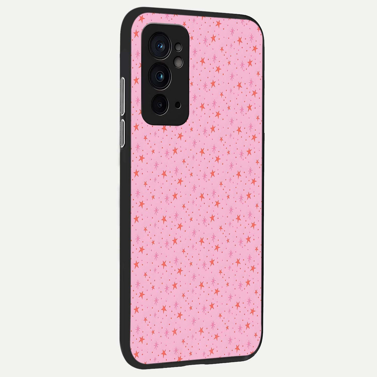  Cosmic Pink Sparkle back cover For OnePlus 9RT slim fit glass case with vibrant aesthetic design