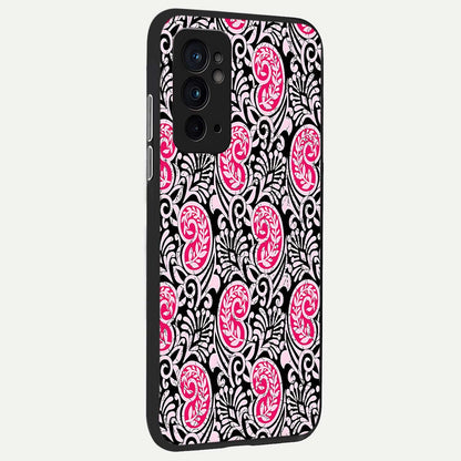  Crimson Paisley Charm back cover For OnePlus 9RT slim fit glass case with vibrant aesthetic design