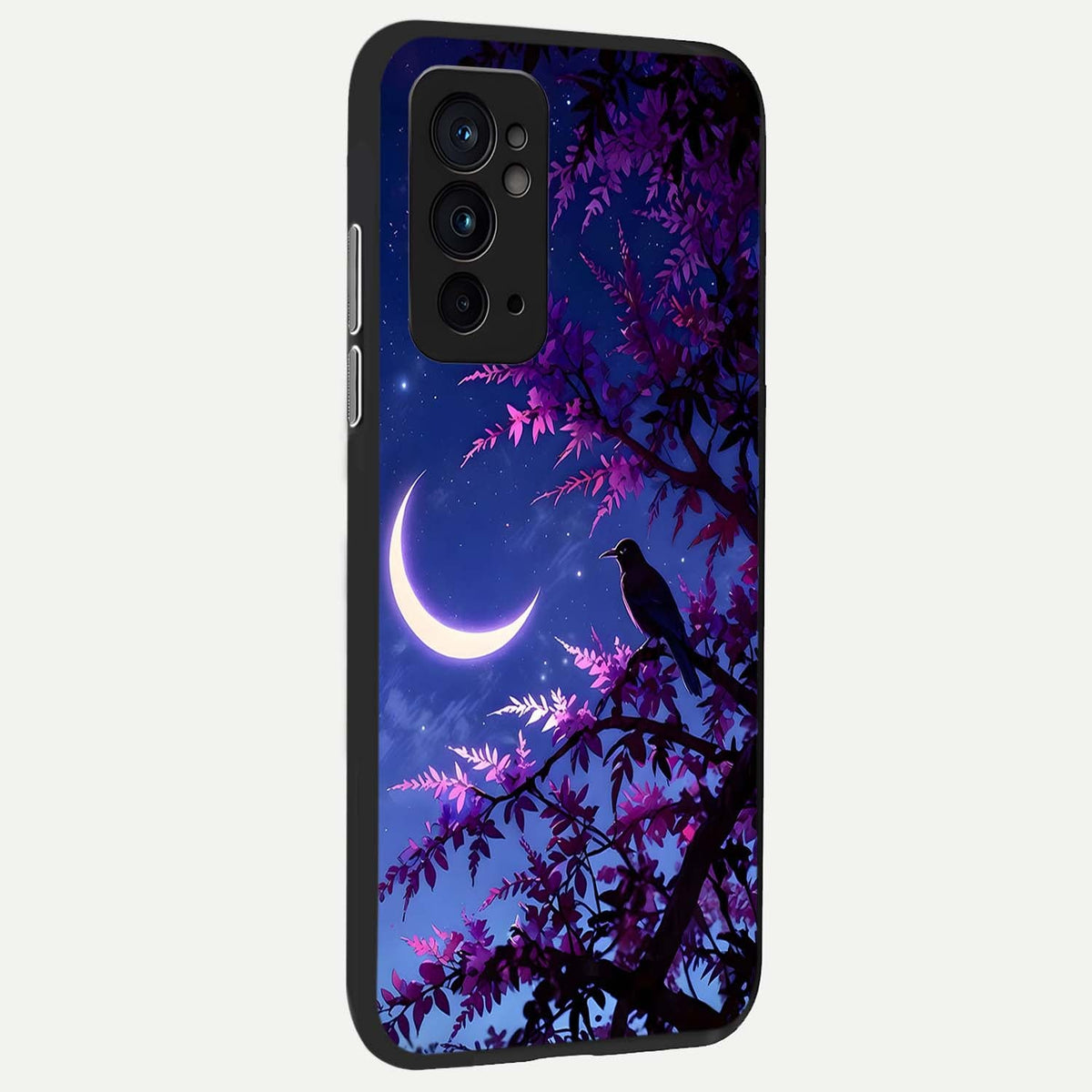  Crow And Moon Scenery back cover For OnePlus 9RT slim fit glass case with vibrant aesthetic design