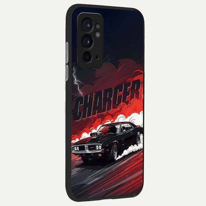  Dark Charger Fury back cover For OnePlus 9RT slim fit glass case with vibrant aesthetic design