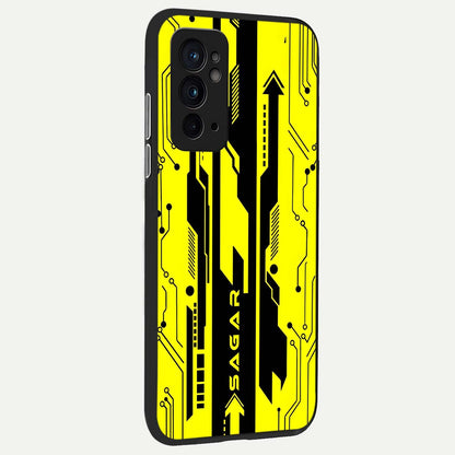  Electric Pulse CYBERPUNK Custom Name back cover For OnePlus 9RT slim fit glass case with vibrant aesthetic design