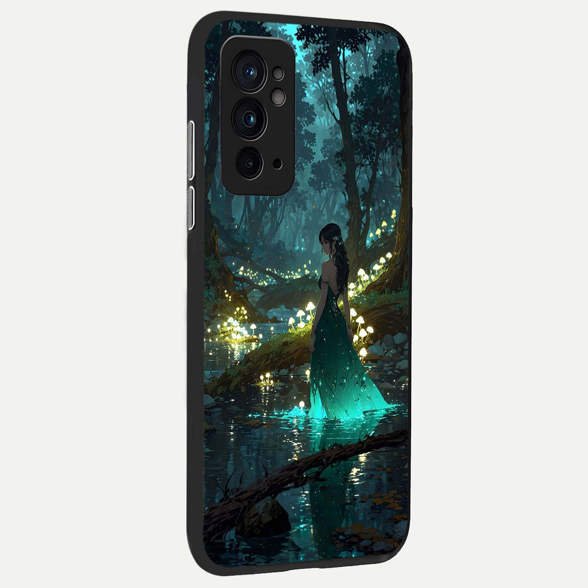  Enchanted Forest Glow back cover For OnePlus 9RT slim fit glass case with vibrant aesthetic design