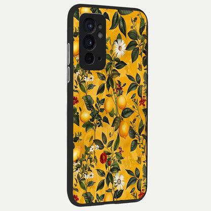  Golden Lemon Field back cover For OnePlus 9RT slim fit glass case with vibrant aesthetic design