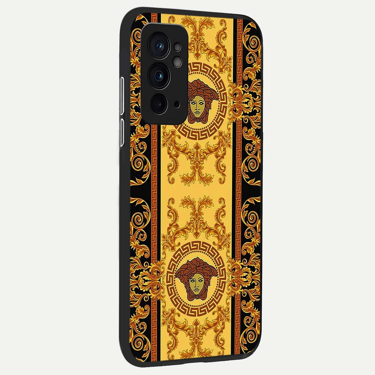  Golden Royal Heritage back cover For OnePlus 9RT slim fit glass case with vibrant aesthetic design