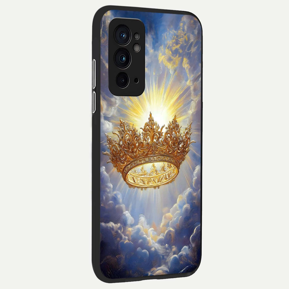  Heavenly Crown Light back cover For OnePlus 9RT slim fit glass case with vibrant aesthetic design