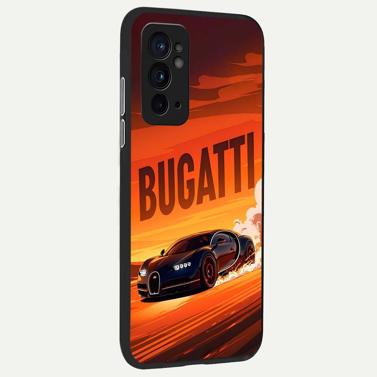  Inferno Bugatti Storm back cover For OnePlus 9RT slim fit glass case with vibrant aesthetic design
