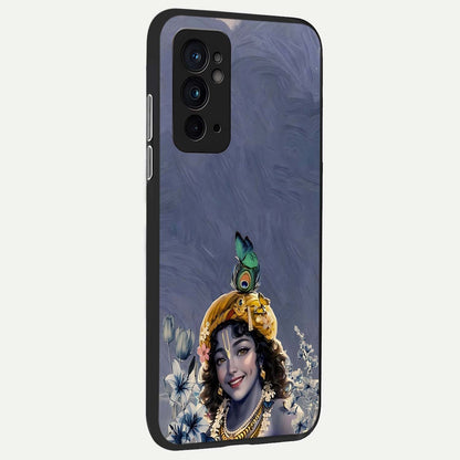  Lord Krishna back cover For OnePlus 9RT slim fit glass case with vibrant aesthetic design