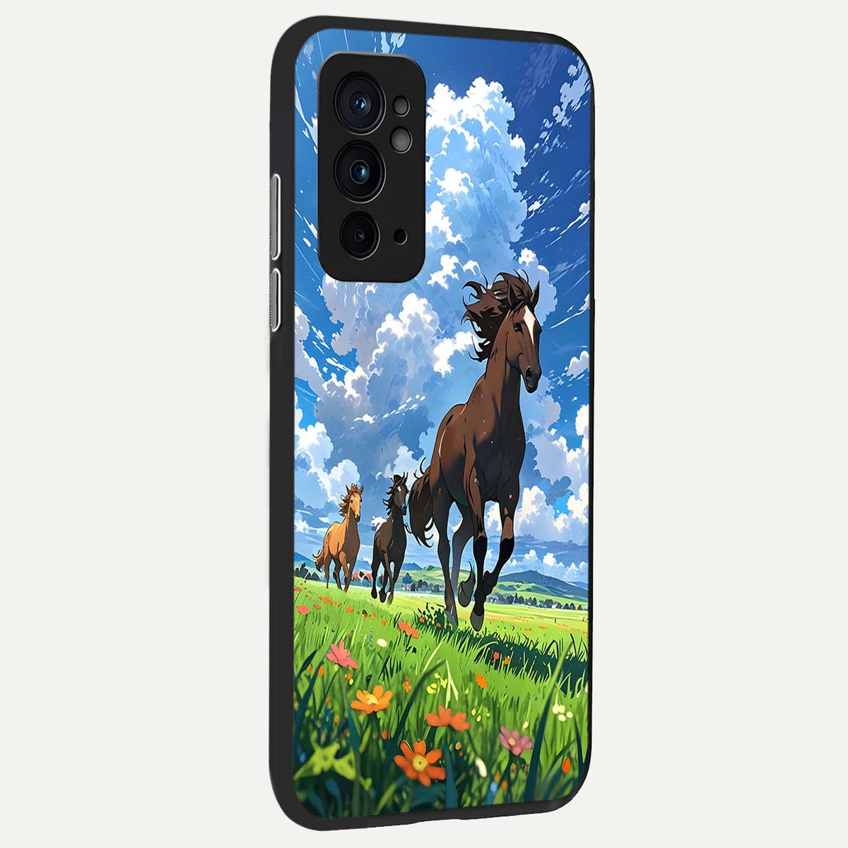 Majestic Horses Galloping back cover For OnePlus 9RT slim fit glass case with vibrant aesthetic design