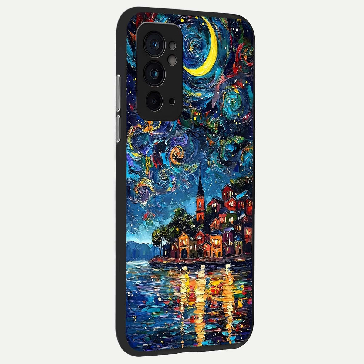 Moonlight Harbor Glow back cover For OnePlus 9RT slim fit glass case with vibrant aesthetic design