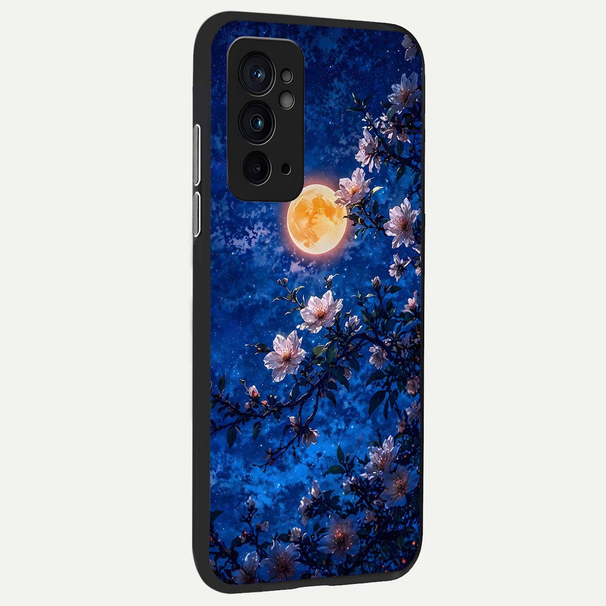  Moonlit Blossoms Night back cover For OnePlus 9RT slim fit glass case with vibrant aesthetic design
