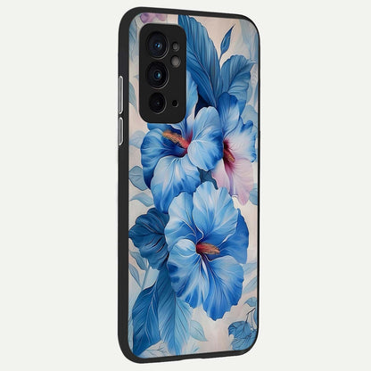  Ocean Hibiscus Grace back cover For OnePlus 9RT slim fit glass case with vibrant aesthetic design