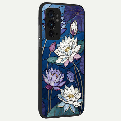  Purple Lotus Stained back cover For OnePlus 9RT slim fit glass case with vibrant aesthetic design