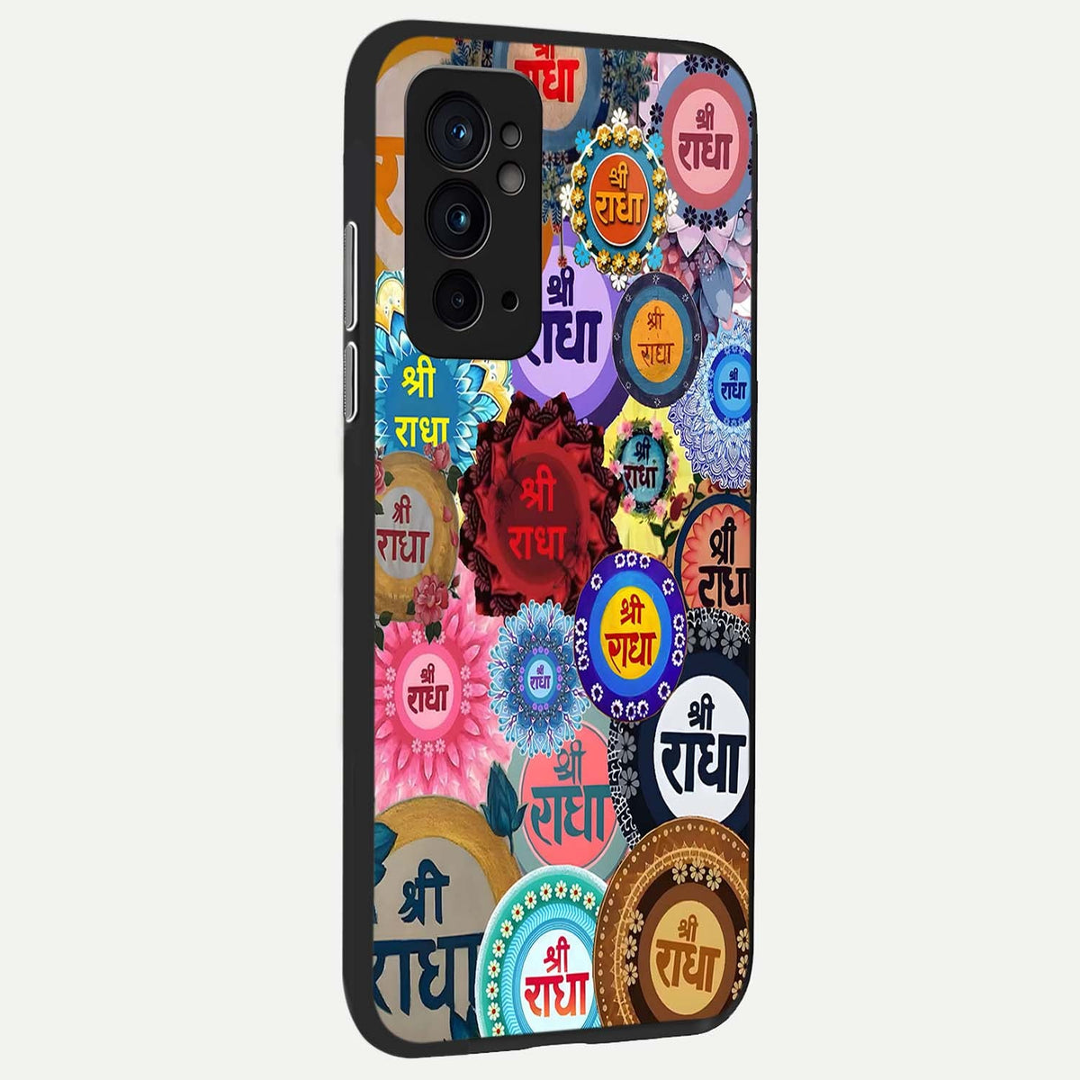  Radha Divine Bloom back cover For OnePlus 9RT slim fit glass case with vibrant aesthetic design