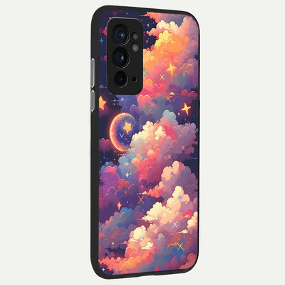  Starlit Dream Clouds back cover For OnePlus 9RT slim fit glass case with vibrant aesthetic design