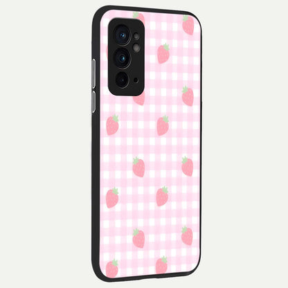  Strawberry Picnic Love back cover For OnePlus 9RT slim fit glass case with vibrant aesthetic design