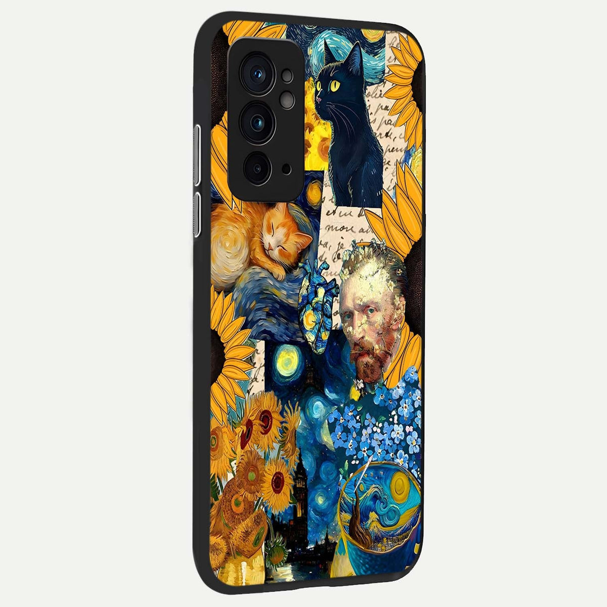  Sunflower Chic Mood Custom Name back cover For OnePlus 9RT slim fit glass case with vibrant aesthetic design