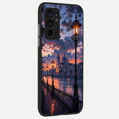 Twilight River Lights back cover For OnePlus 9RT slim fit glass case with vibrant aesthetic design