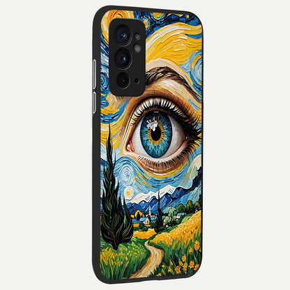  Van Gogh Eye back cover For OnePlus 9RT slim fit glass case with vibrant aesthetic design