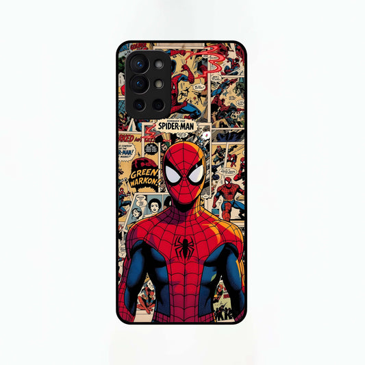  Aesthetic Spider Glass Case For OnePlus 9R back cover – full design glossy printed glass finish