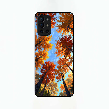  Autumn Sky Rise Glass Case For OnePlus 9R back cover – full design glossy printed glass finish