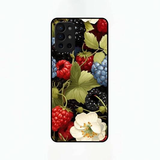  Berry Bloom Charm Glass Case For OnePlus 9R back cover – full design glossy printed glass finish
