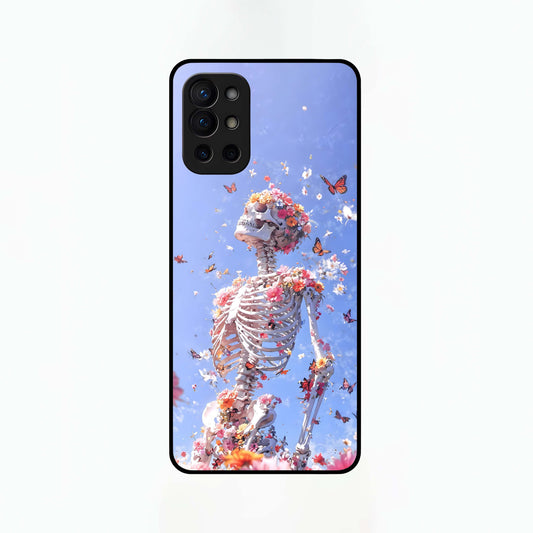  Bloom Beyond Bones Glass Case For OnePlus 9R back cover – full design glossy printed glass finish