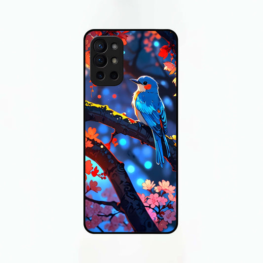  Blooming Water Drift Glass Case For OnePlus 9R back cover – full design glossy printed glass finish
