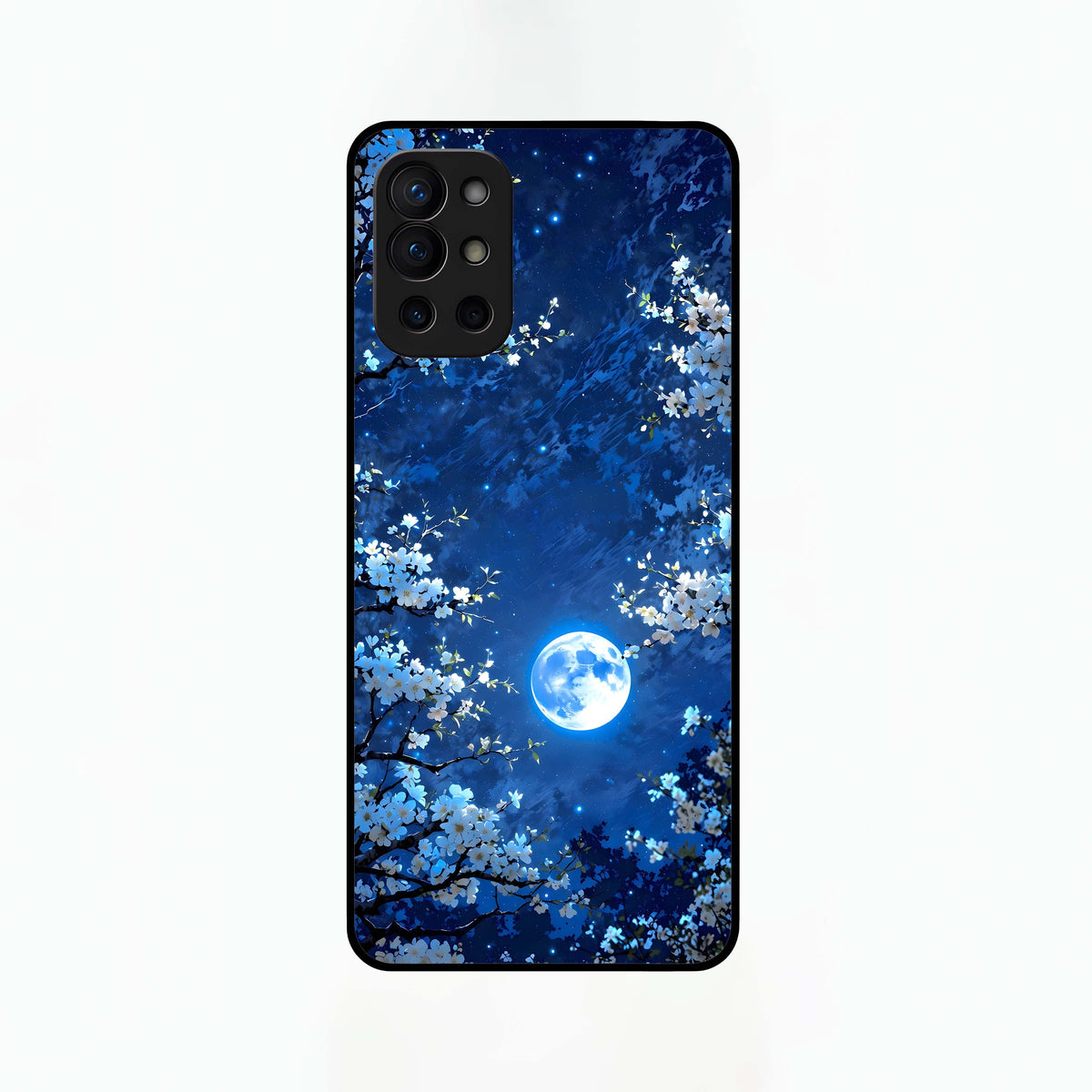  Blossom Moonlight Sky Glass Case For OnePlus 9R back cover – full design glossy printed glass finish