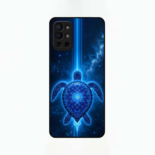  Blue Galaxy Turtle Glass Case For OnePlus 9R back cover – full design glossy printed glass finish