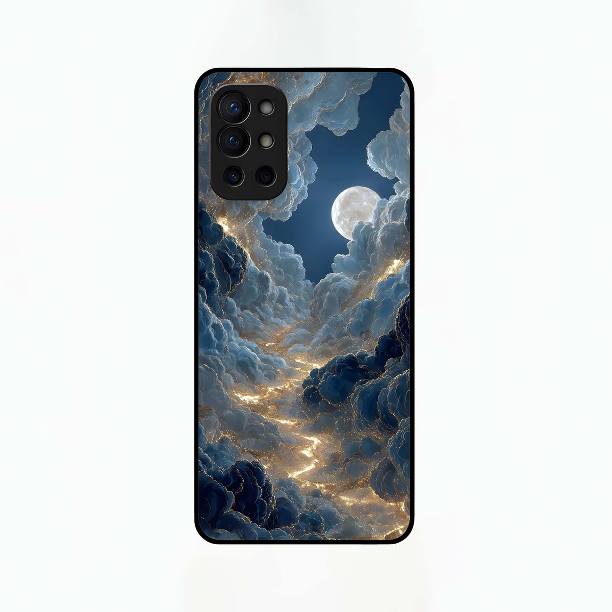  Celestial Cloud Road Glass Case For OnePlus 9R back cover – full design glossy printed glass finish