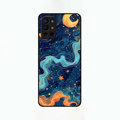  Celestial Dream Flow Glass Case For OnePlus 9R back cover – full design glossy printed glass finish