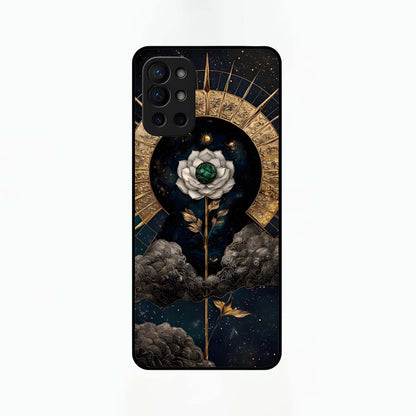  Celestial Lotus Morang Glass Case For OnePlus 9R back cover – full design glossy printed glass finish