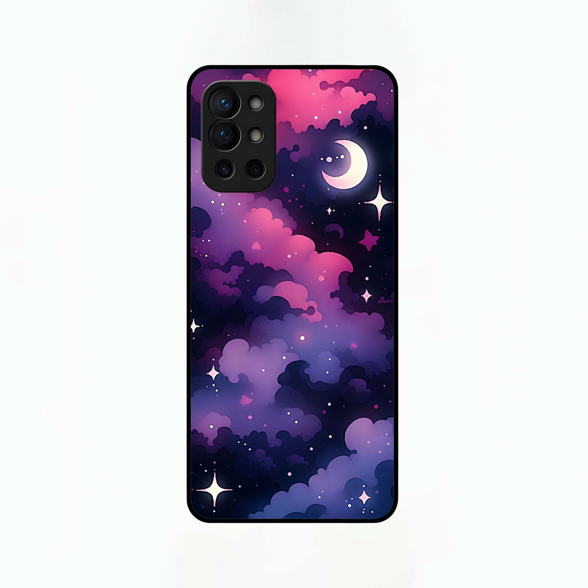  Celestial Moon Magic Glass Case For OnePlus 9R back cover – full design glossy printed glass finish