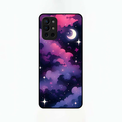 Celestial Moon Magic Glass Case For OnePlus 9R back cover – full design glossy printed glass finish