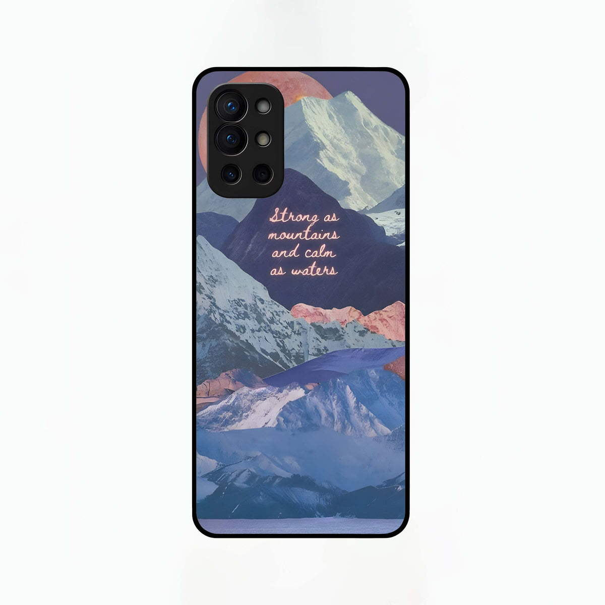  Celestial Mountain Calm Glass Case For OnePlus 9R back cover – full design glossy printed glass finish