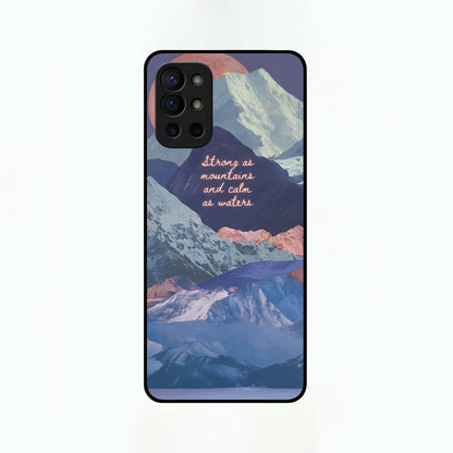  Celestial Mountain Calm Glass Case For OnePlus 9R back cover – full design glossy printed glass finish